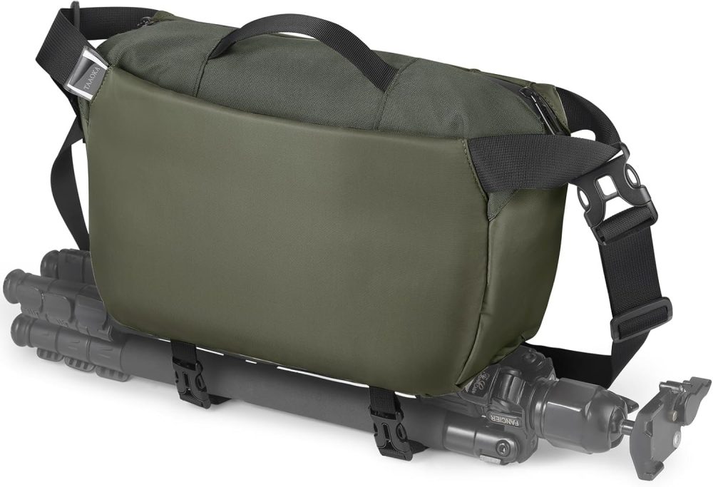 Camera Sling Bag, Waterproof Camera Case with Tripod Holder, DSLR/SLR/Mirrorless Cameras Shoulder Bag, Crossbody Camera Bags for Photography (Dark Green)